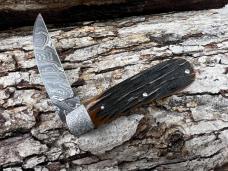 SACRED BEAR "TORY UTT" CUSTOM JIGGED BONE DAMASCUS SWAY BACK