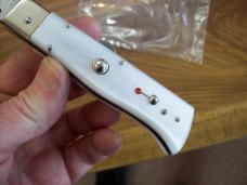 Rare A.G.A. Campolin Humpback Italian Automatic Red Dot Safety UNUSED Faux Pearl