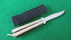 c. 1980's Stainless Steel Japan Butterfly Balisong BOWIE Knife UNUSED