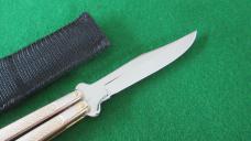 c. 1980's Stainless Steel Japan Butterfly Balisong BOWIE Knife UNUSED