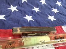 Bulldog Brand Hand Made (Heavy Duty) 3 & 1/2" Gunstock Razor Knife w/ Brown Bone Handles