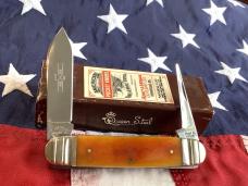 Schatt & Morgan by Queen, Equal End 2 Blade Knife w/ Nice Bone Handles -One of 600 -NOS & NM