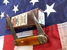 Schatt & Morgan by Queen, Equal End 2 Blade Knife w/ Nice Bone Handles -One of 600 -NOS & NM