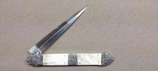 Custom handmade Gold-lip Mother of Pearl Dagger Blade Switchblade 