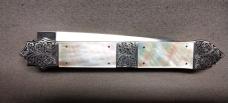 Custom handmade Gold-lip Mother of Pearl Dagger Blade Switchblade 