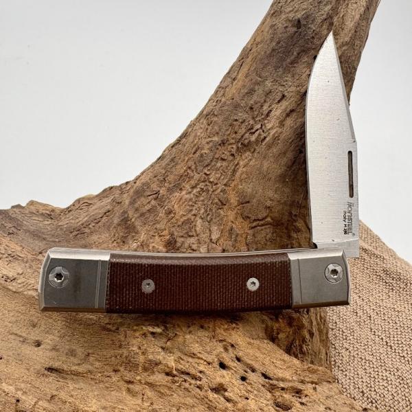 Lion Steel Knives Bestman Slip Joint Satin M390 Titanium & Micarta BM1 CVG -111A
