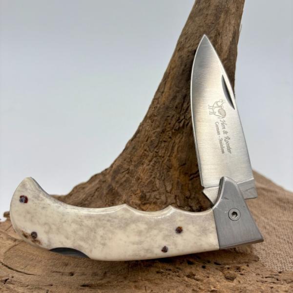 Hen & Rooster Drop Point Bone Lock Back Folding Pocket Knife HR-5045-PS (120)
