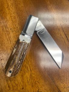 Rosecraft Traditional Slipjoint Barlow with Stag Scale Covers and Sheepsfoot Blade