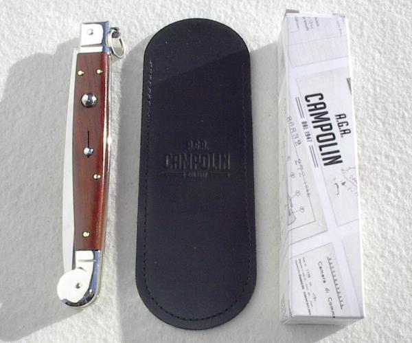 NEW AGA CAMPOLIN 12" ITALIAN SICILIANO FIGHTING KNIFE EXOTIC COCOBOLO WOOD 4 MIL BLADE N/S BOLSTERS