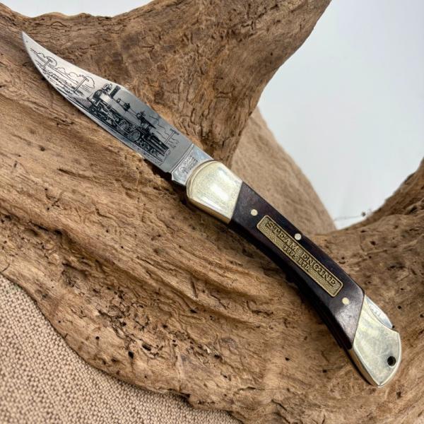 BOKER STEAM ENGINE 1995 LOCK BACK TRADITIONAL FOLDING POCKET KNIFE WOOD (227)