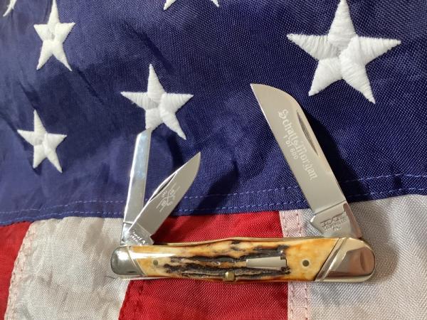 *second* Schatt & Morgan 3 & 1/2” Whittler Knife w/ Super Stag Handles -NOS & M/NM *second* Schatt & Morgan 3 & 1/2” Whittler Knife w/ Super Stag Handles -NOS & M/NM