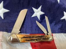 *second* Schatt & Morgan 3 & 1/2” Whittler Knife w/ Super Stag Handles -NOS & M/NM