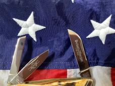 *second* Schatt & Morgan 3 & 1/2” Whittler Knife w/ Super Stag Handles -NOS & M/NM