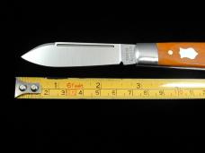 Dollar Knife Co. Smooth Orange Camel Bone with White Shield Jack Knife by Cooper Cutlery USA OSCB-WS
