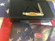 2014 Case xx Stockman w/ Brown Corn Cobb Jigged Bone Handles (mdl# 6318 SS) & USA Flag Shield -NOS