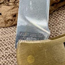 Gerber Portland OR Brass & Wood Folding Single Blade Lockback Pocket Knife (36)