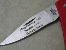 Parker USA Red 20th Anniv. "Merry Christmas 1988" Lockback Knife