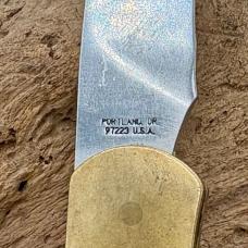 Gerber Portland OR Brass & Wood Folding Lock Back Drop Point Pocket Knife (40)
