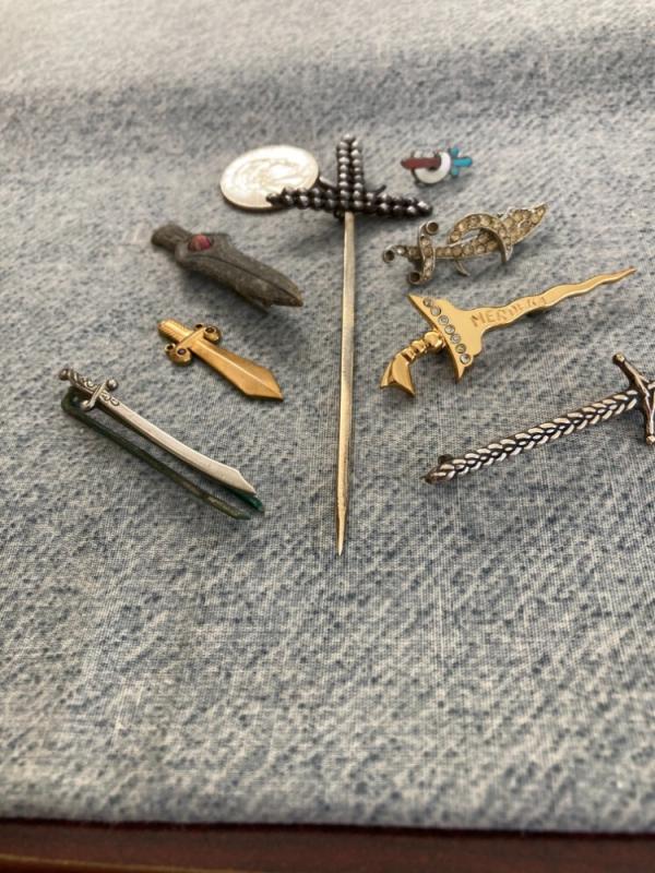 Vintage (8) Miniature Sword Lapel/Hat/Tie Pins