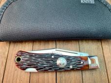 A.G. Russell Texas Ranger Lockback Amber Jigged Bone 2001