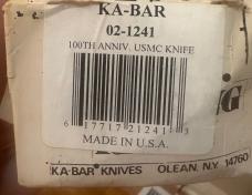 KA-BAR (1998) 100th Anniversary USMC Fighting Knife. Unused & Mint Condition w/Original Box & Sheath