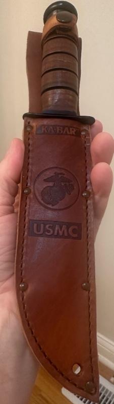 KA-BAR (1998) 100th Anniversary USMC Fighting Knife. Unused & Mint Condition w/Original Box & Sheath