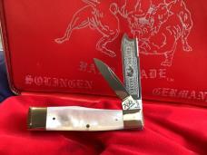 Bulldog Brand Hand Made (Heavy Duty) 3 & 1/2" Gunstock Razor w/ Flashy Mother of Pearl Handles