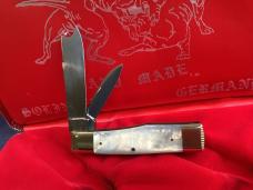 Bulldog Brand Hand Made (Heavy Duty) 3 & 1/2" Gunstock Razor w/ Flashy Mother of Pearl Handles