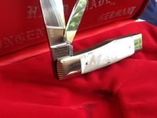 Bulldog Brand Hand Made (Heavy Duty) 3 & 1/2" Gunstock Razor w/ Flashy Mother of Pearl Handles