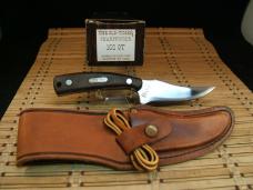 SCHRADE OLD TIMER 152 OT SHARPFINGER FIXED CARBON STEEL BLADE HUNTING KNIFE W/ SHEATH, LANYARD & BOX