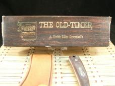 SCHRADE OLD TIMER 152 OT SHARPFINGER FIXED CARBON STEEL BLADE HUNTING KNIFE W/ SHEATH, LANYARD & BOX