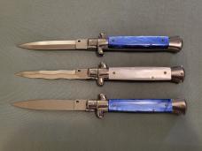 *NOS* Frank Beltrame 9" (23cm) 3 Pearlex Italian Stiletto's TRIFECTA (KRISS ; DAGGER ; FLAT GRIND)