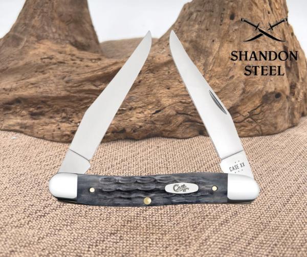 Case XX USA Pocket Worn Crandall GRAY Bone Carbon 58418 Muskrat Pocket Knife NIB Case XX USA Pocket Worn Crandall GRAY Bone Carbon 58418 Muskrat Pocket Knife NIB