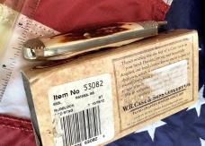 2012 Case xx Russlock Knife w/ Super Red Stag Handles (mdl# R51953L SS) -NOS in Orig hard black box