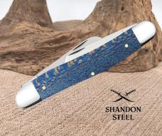 Case XX USA 2025 Smooth Blue Sycamore Wood 63732 Stainless Stockman Pocket Knife