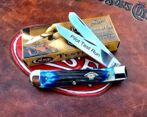 2010 Case XX SMKW Exclusive Blue Stag Trapper Pilot Test Run MINT