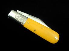 Great Eastern Cutlery GEC Smooth Yellow Linen Micarta Boom Town Barlow Knife 861125 420HC Stainless