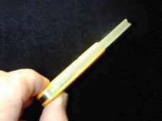 Great Eastern Cutlery GEC Smooth Yellow Linen Micarta Boom Town Barlow Knife 861125 420HC Stainless