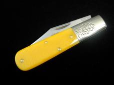 Great Eastern Cutlery GEC Yellow Sawcut Bone Boom Town Barlow Knife 861125SS 420HC Stainless