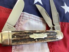 Bulldog Brand "Cattle King" Large Stockman Knife w/ Great Stag Handles -NOS 