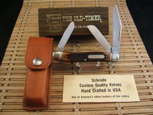 SCHRADE OLD TIMER 858 LUMBERJACK USA VINTAGE 1978-1985 TRIPLE CARBON STEEL BLADES NIB POCKET KNIFE