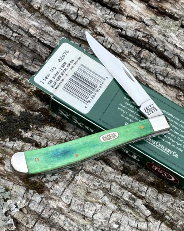 CASE XX ** SFO 2000 BLUE/GREEN PEACOCK APPALOOSA SLIMLINE TRAPPER