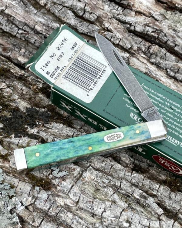 CASE XX ** SFO 2001 BLUE/GREEN PEACOCK APPALOOSA DAMASCUS DOCTORS KNIFE