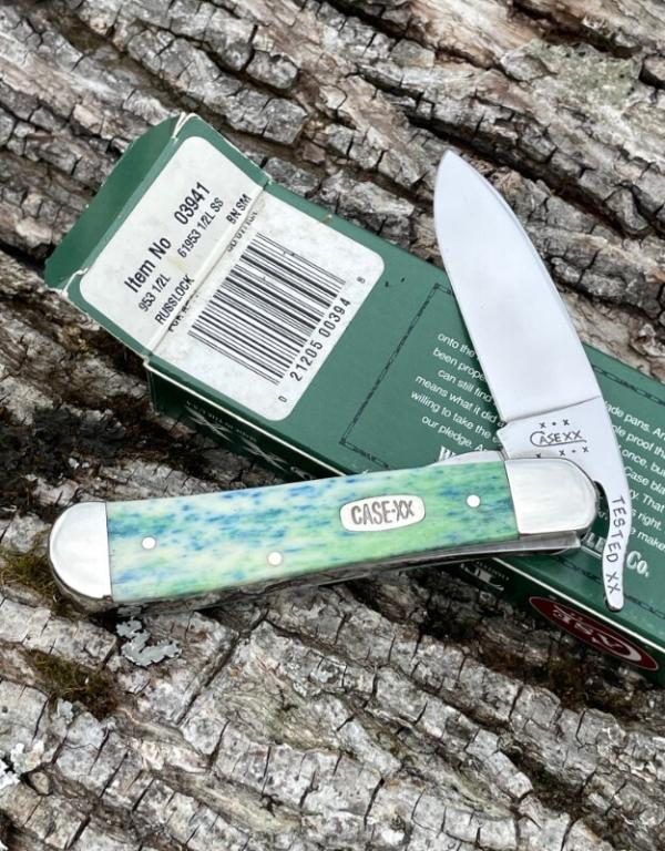 CASE XX ** SFO 2003 BLUE/GREEN PEACOCK APPALOOSA DROP POINT RUSSLOCK
