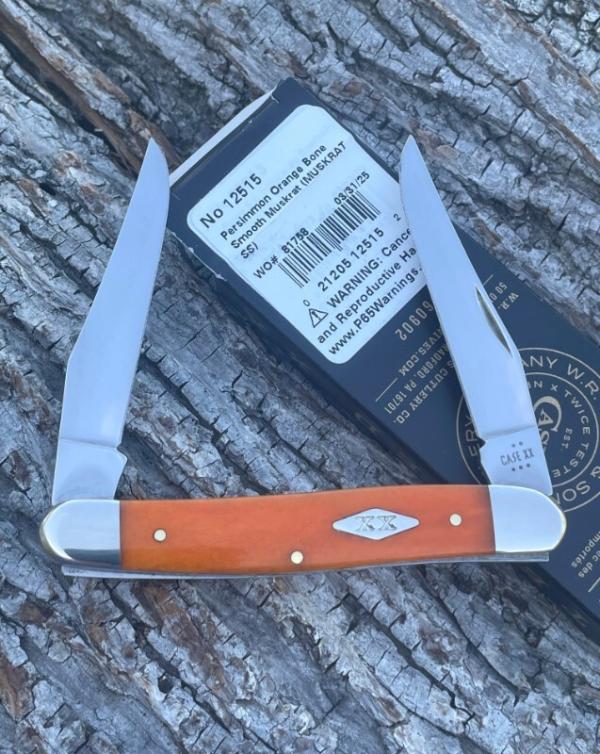 CASE XX ** SFO 2025 PRESIMMON ORANGE SMOOTH BONE DIAMOND XX SHIELD MUSKRAT
