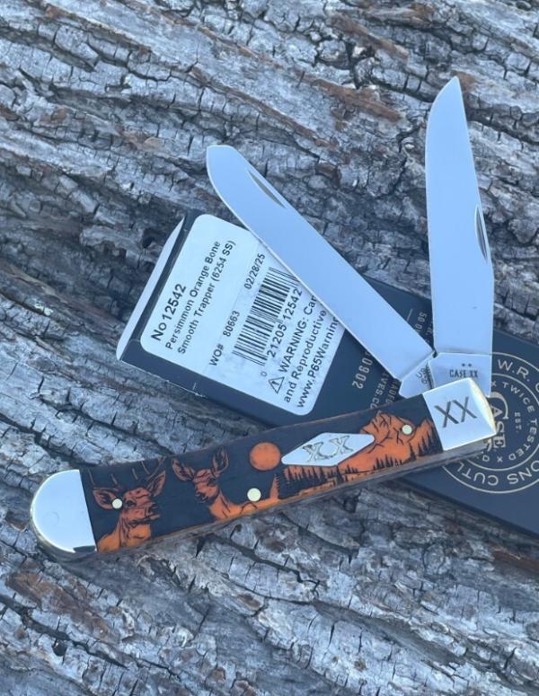 CASE XX ** SFO 2025 RUT PERSIMMON ORANGE BONE DIAMOND XX SHIELD TRAPPER