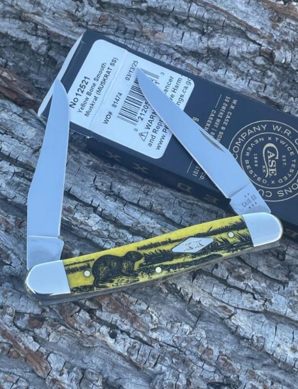 CASE XX ** SFO 2025 YELLOW SMOOTH BONE LASERED DIAMOND XX SHIELD MUSKRAT