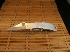 SPYDERCO SEKI-CITY JAPAN STAINLESS VINTAGE 1994 COIS WORKER LIGHT USE KNIFE & LEATHER BELT SHEATH