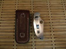 SPYDERCO SEKI-CITY JAPAN STAINLESS VINTAGE 1994 COIS WORKER LIGHT USE KNIFE & LEATHER BELT SHEATH