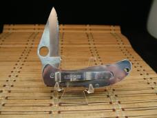 SPYDERCO SEKI-CITY JAPAN STAINLESS VINTAGE 1994 COIS WORKER LIGHT USE KNIFE & LEATHER BELT SHEATH